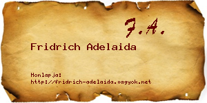 Fridrich Adelaida névjegykártya